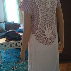 Jane John Sweater Vest Womens Cream Color Crocheted Size Small